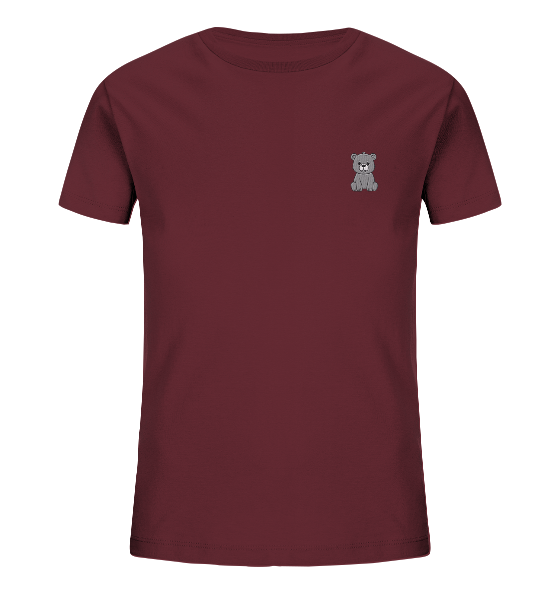 Nachhaltiges Kinder-T-Shirt mit gesticktem Bären – 100% Bio-Baumwolle