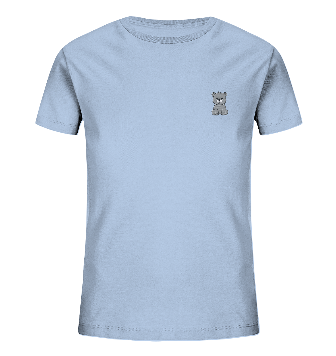 Nachhaltiges Kinder-T-Shirt mit gesticktem Bären – 100% Bio-Baumwolle