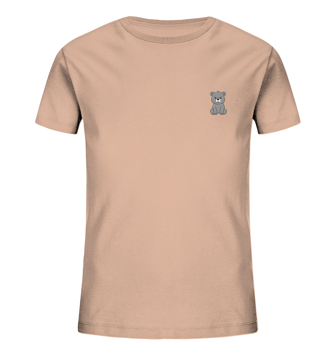 Nachhaltiges Kinder-T-Shirt mit gesticktem Bären – 100% Bio-Baumwolle