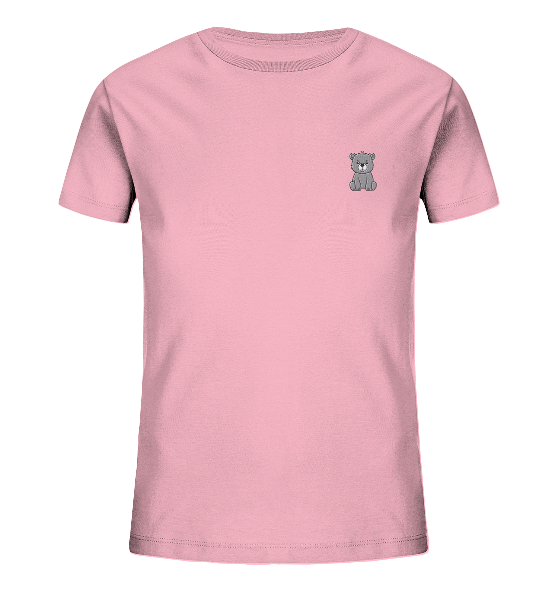 Nachhaltiges Kinder-T-Shirt mit gesticktem Bären – 100% Bio-Baumwolle