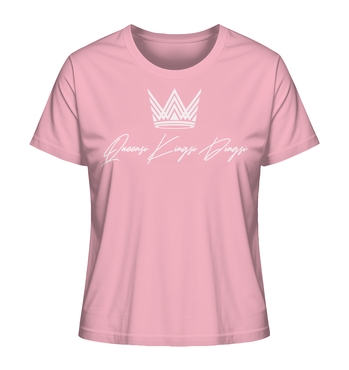 Bio Baumwolle T-Shirt mit Rundhals Logo Druck in Weiß
