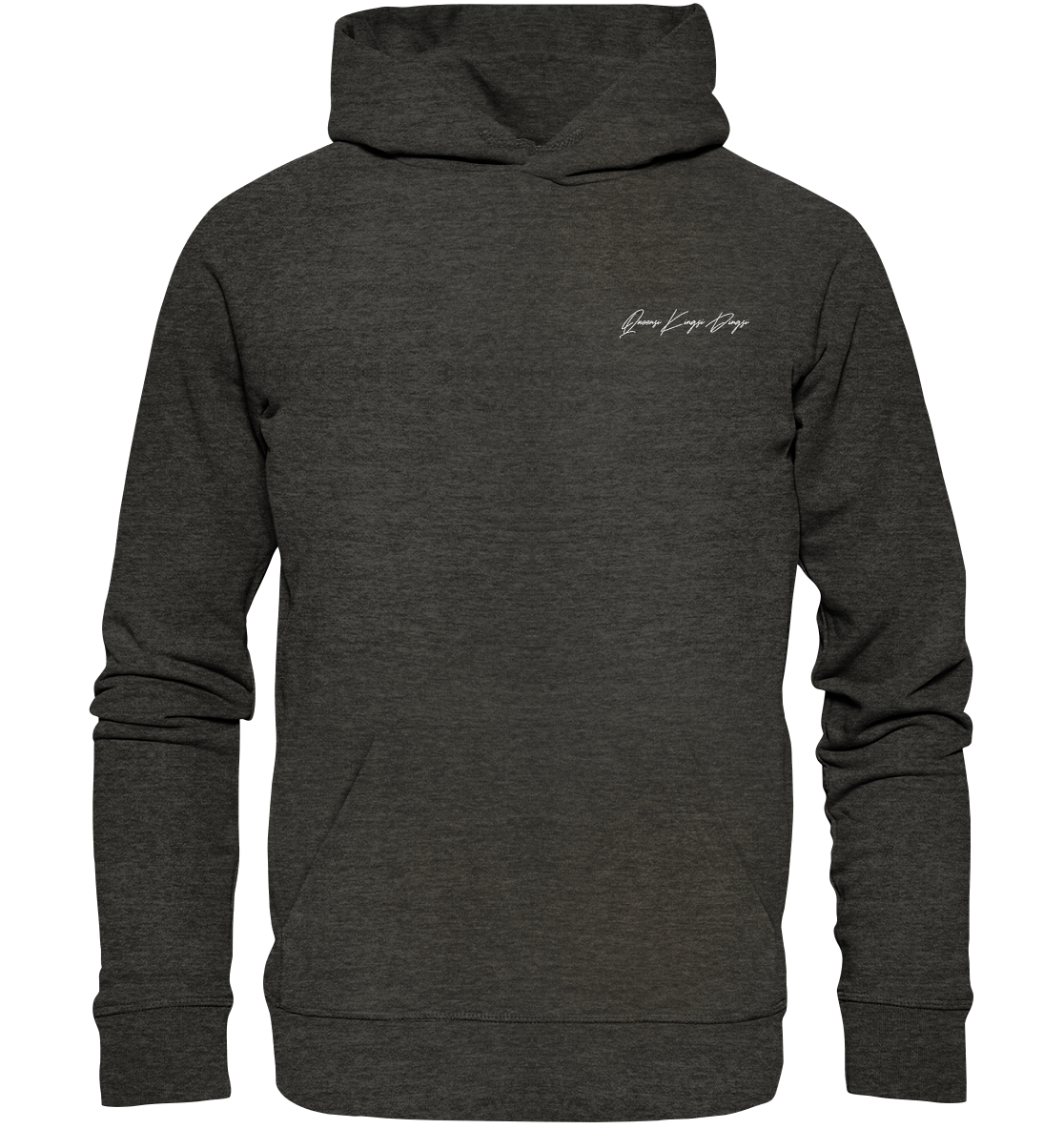 Schriftzug weiß auf dunkel - Organic Hoodie (Stick)
