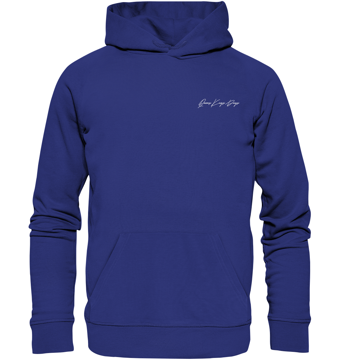 Schriftzug weiß auf dunkel - Organic Hoodie (Stick)