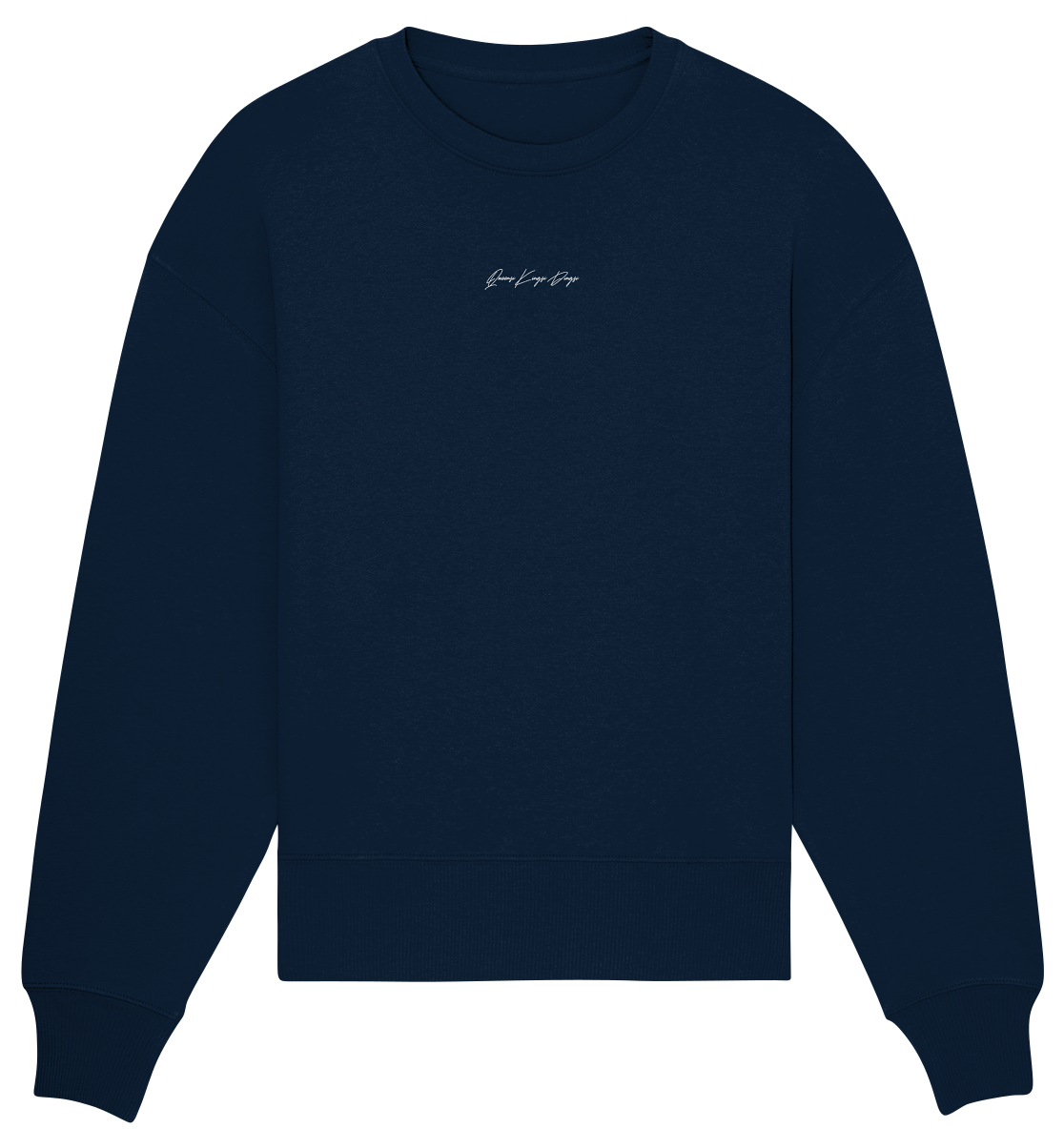 Schriftzug weiß auf dunkel - Organic Oversize Sweatshirt (Stick)