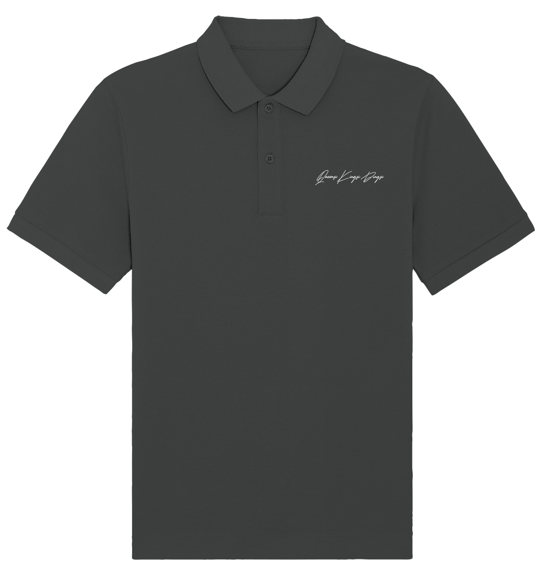 Schriftzug weiß auf dunkel - Organic Poloshirt (Stick)