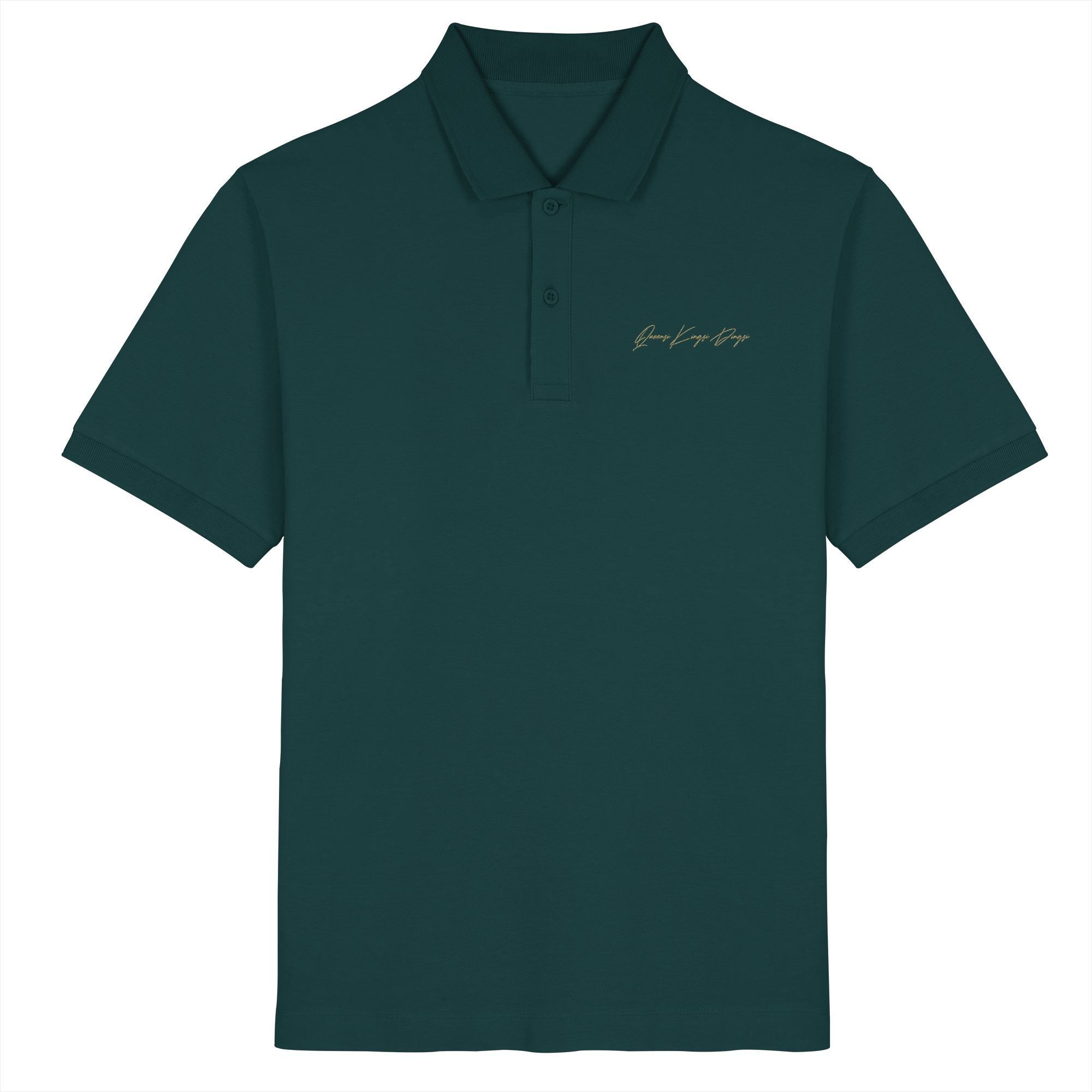 Schriftzug in Gold gestickt - Poloshirt für Herren