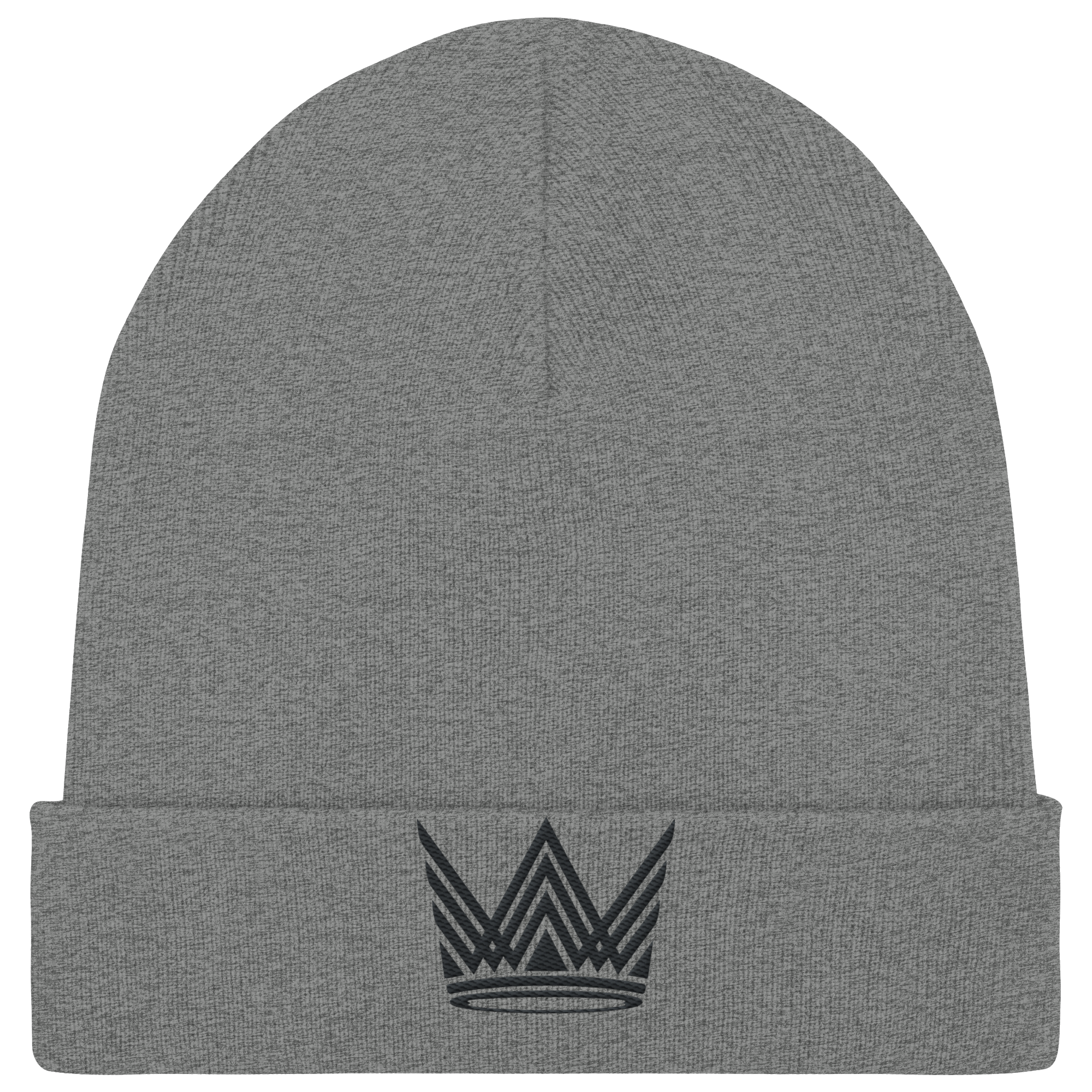Krone schwarz gestickt - Organic Rib Beanie