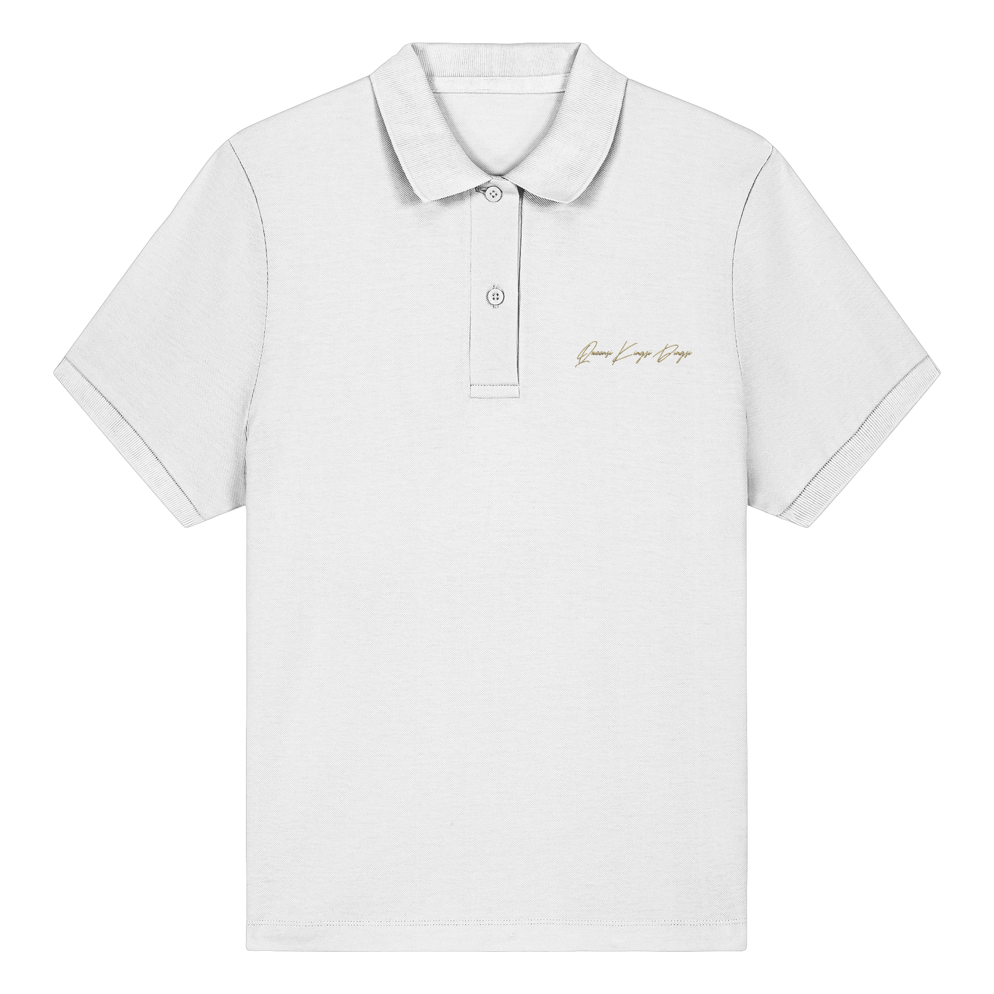 Schriftzug in Gold gestickt - Poloshirt für Ladies
