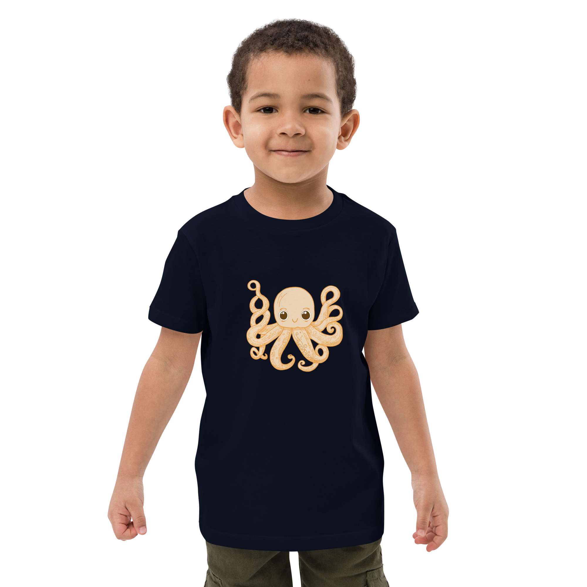 Bio-Baumwoll-T-Shirt mit Oktupus