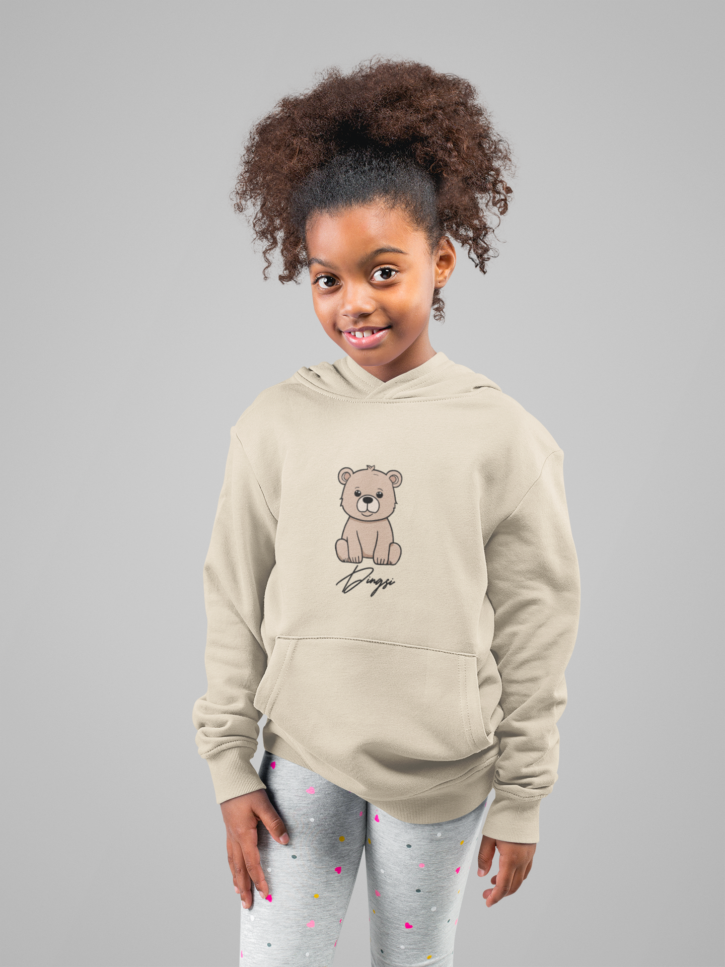 Kids Bio Baumwoll Hoodie mit Dingsi Bärli druck