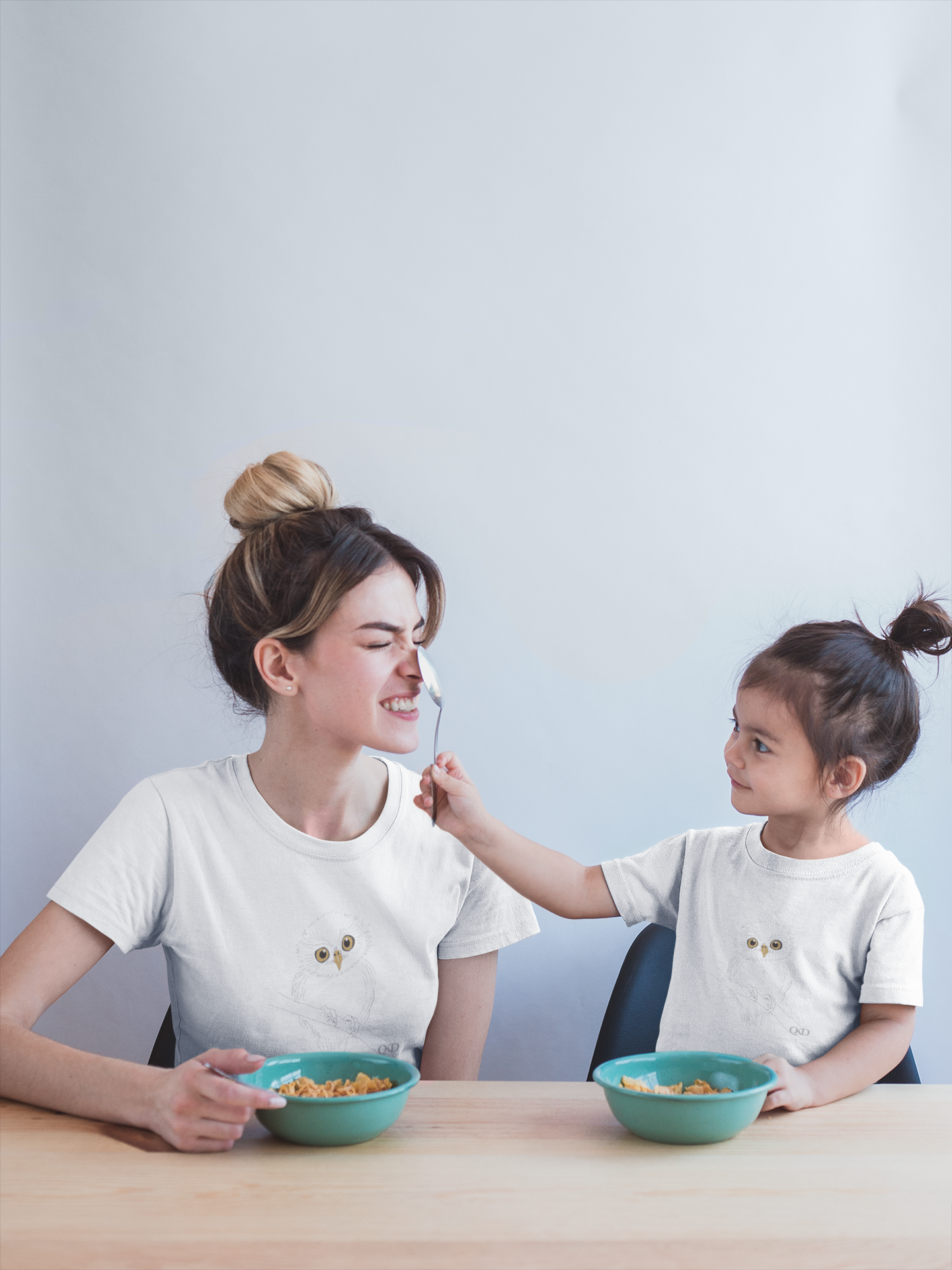 Eulen Druck  - Fitted Ladies Organic Shirt