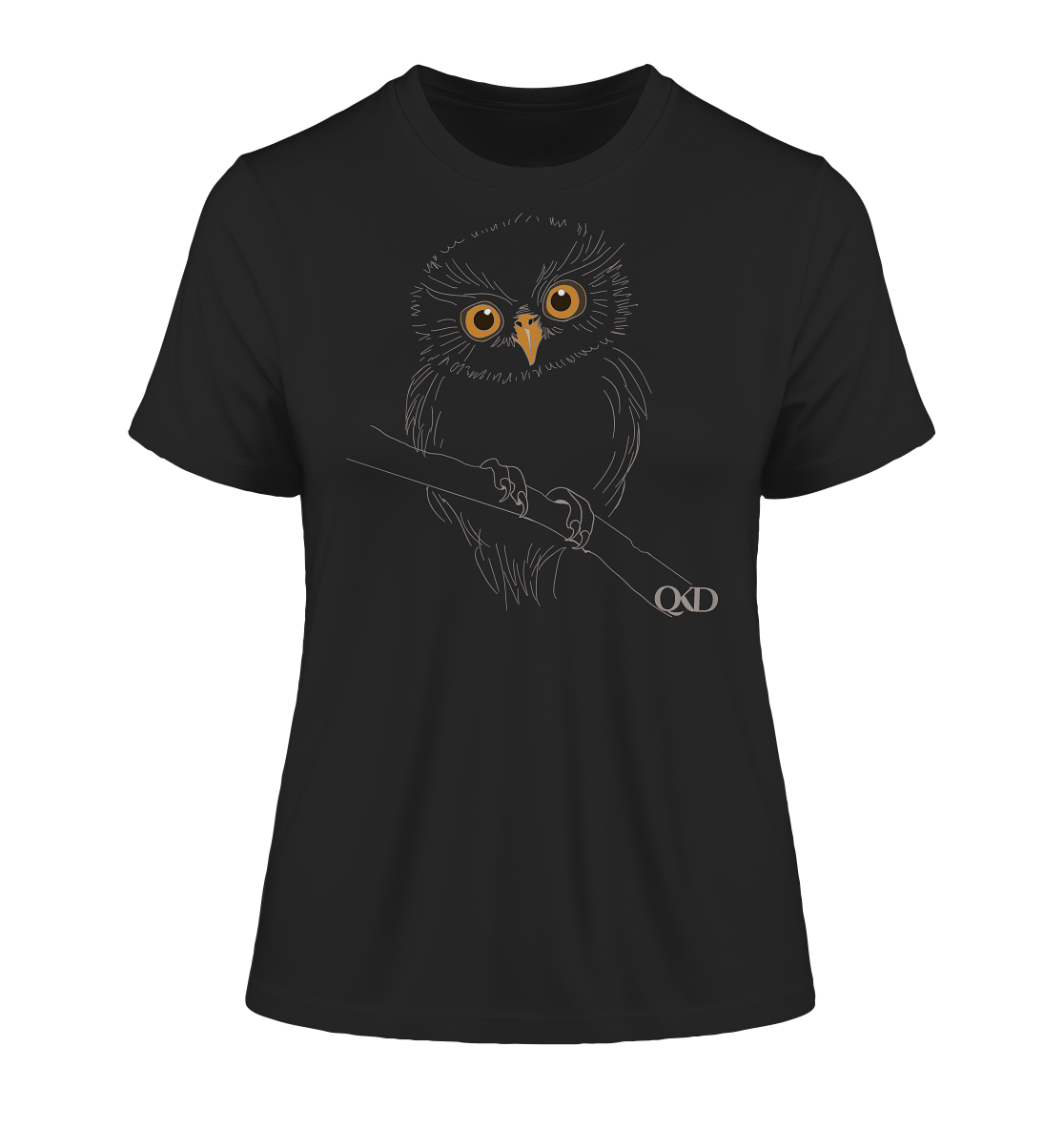 Eulen Druck  - Fitted Ladies Organic Shirt