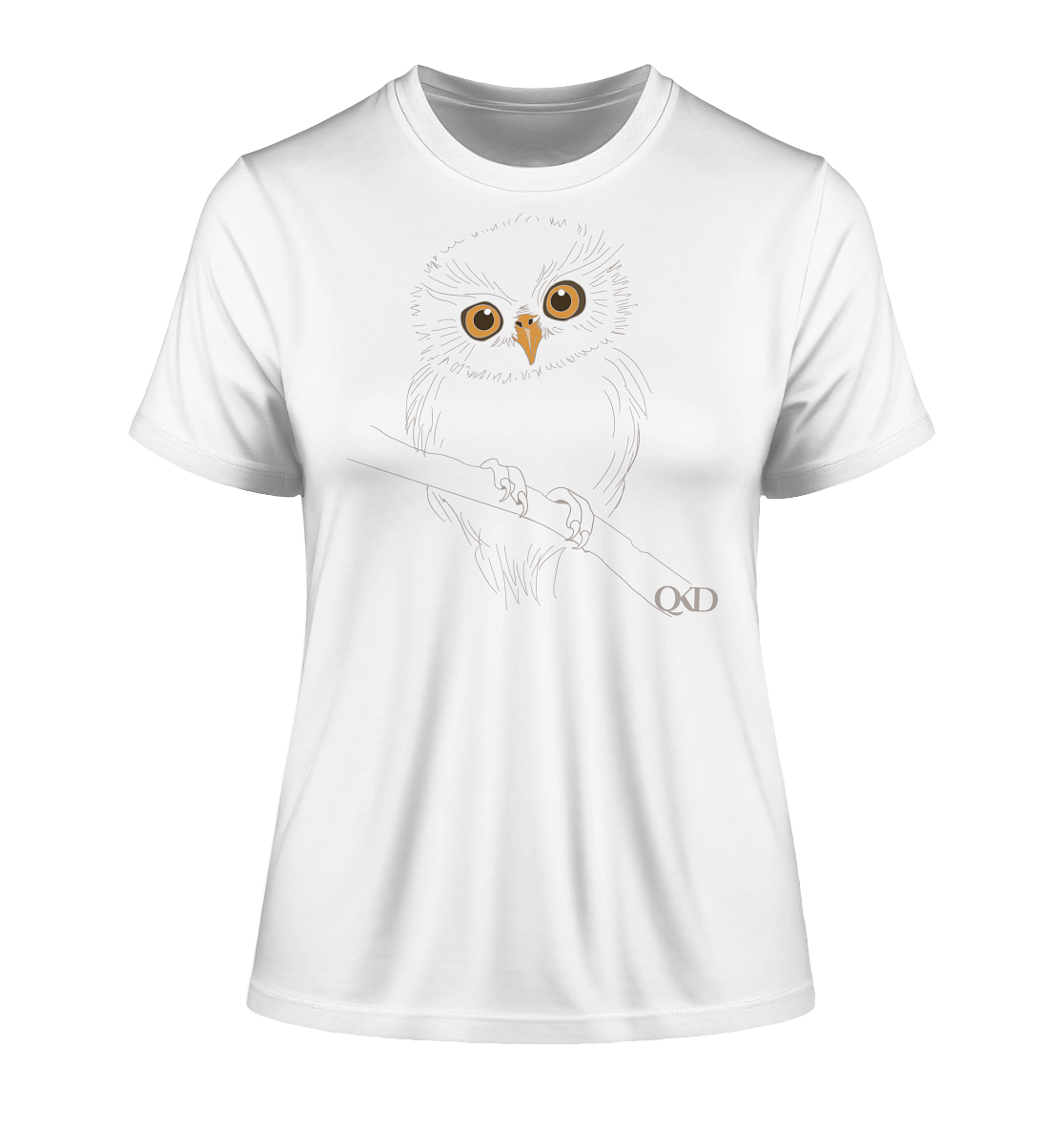 Eulen Druck  - Fitted Ladies Organic Shirt