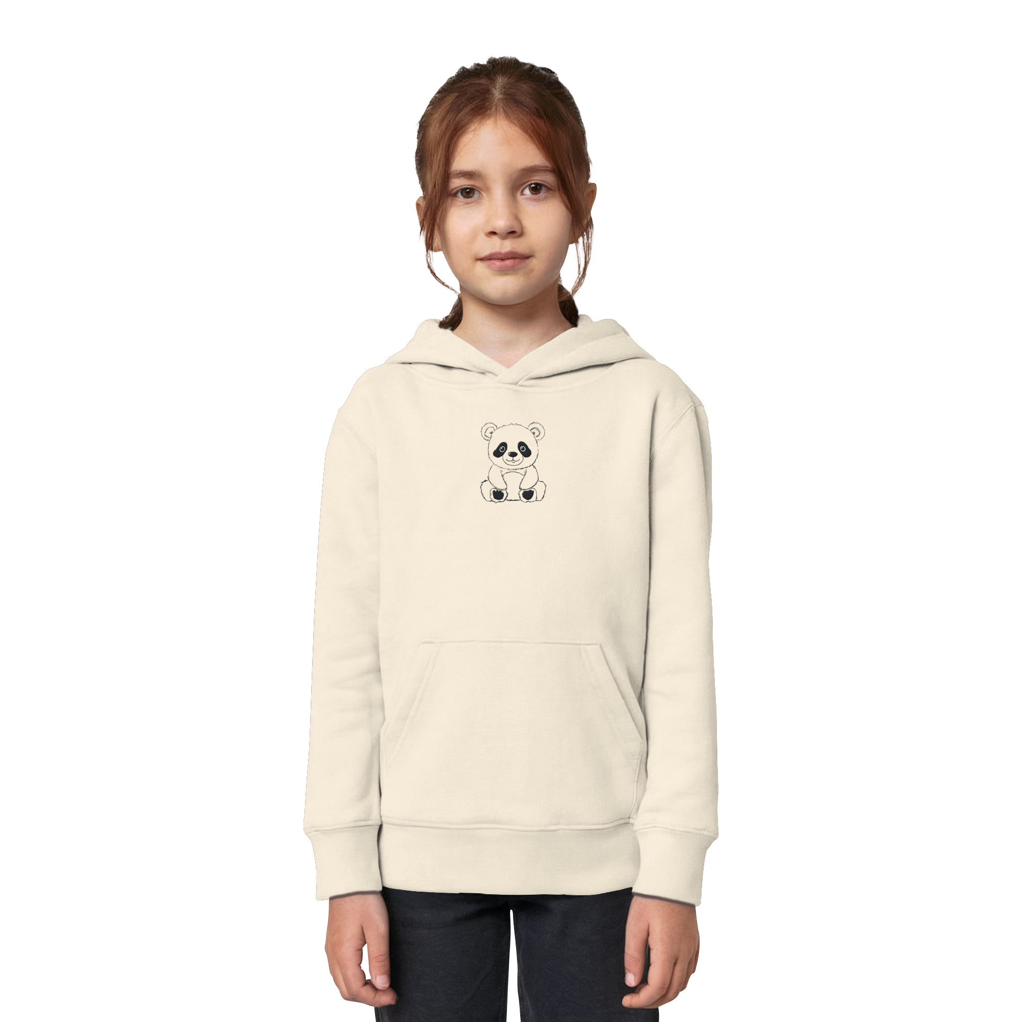 Pandabär gestickt - Organic Hoodie for Kids