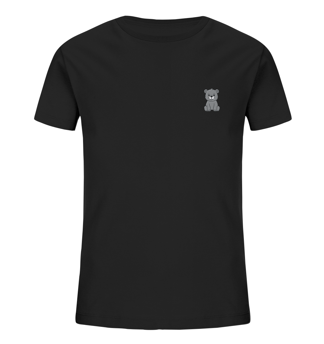 Nachhaltiges Kinder-T-Shirt mit gesticktem Bären – 100% Bio-Baumwolle