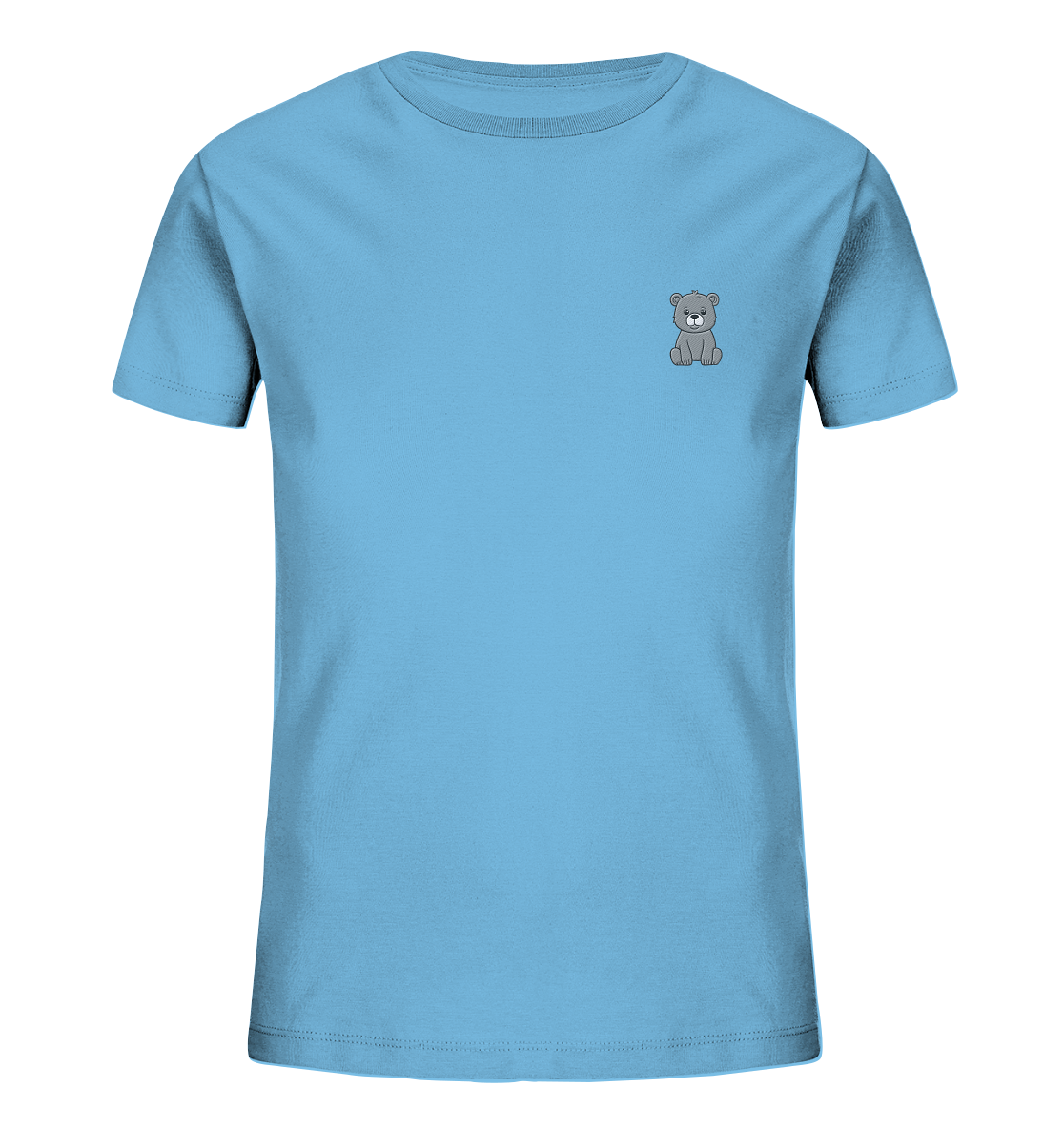 Nachhaltiges Kinder-T-Shirt mit gesticktem Bären – 100% Bio-Baumwolle