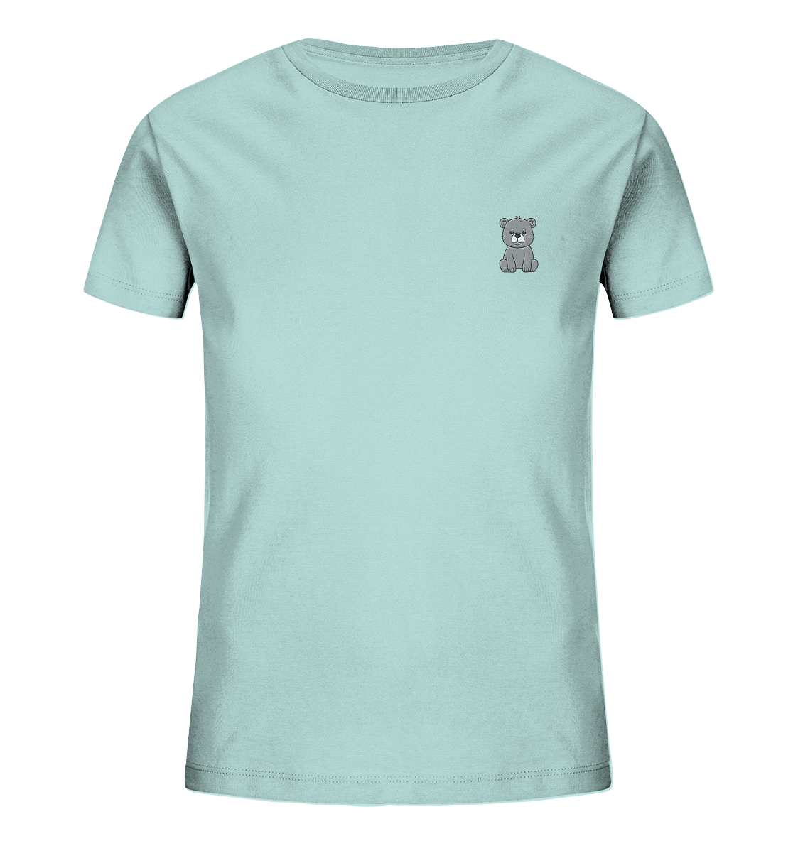 Nachhaltiges Kinder-T-Shirt mit gesticktem Bären – 100% Bio-Baumwolle