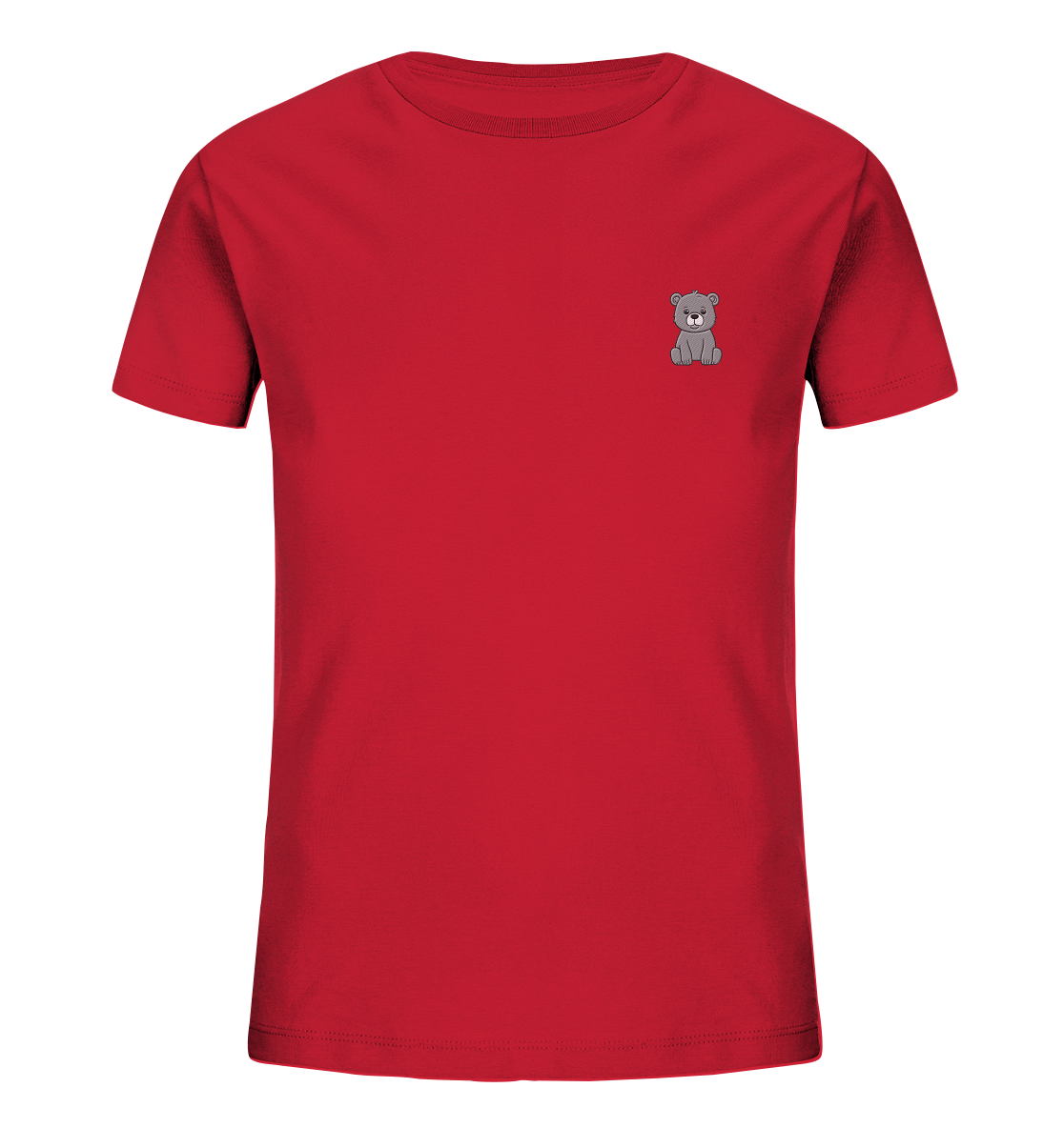 Nachhaltiges Kinder-T-Shirt mit gesticktem Bären – 100% Bio-Baumwolle