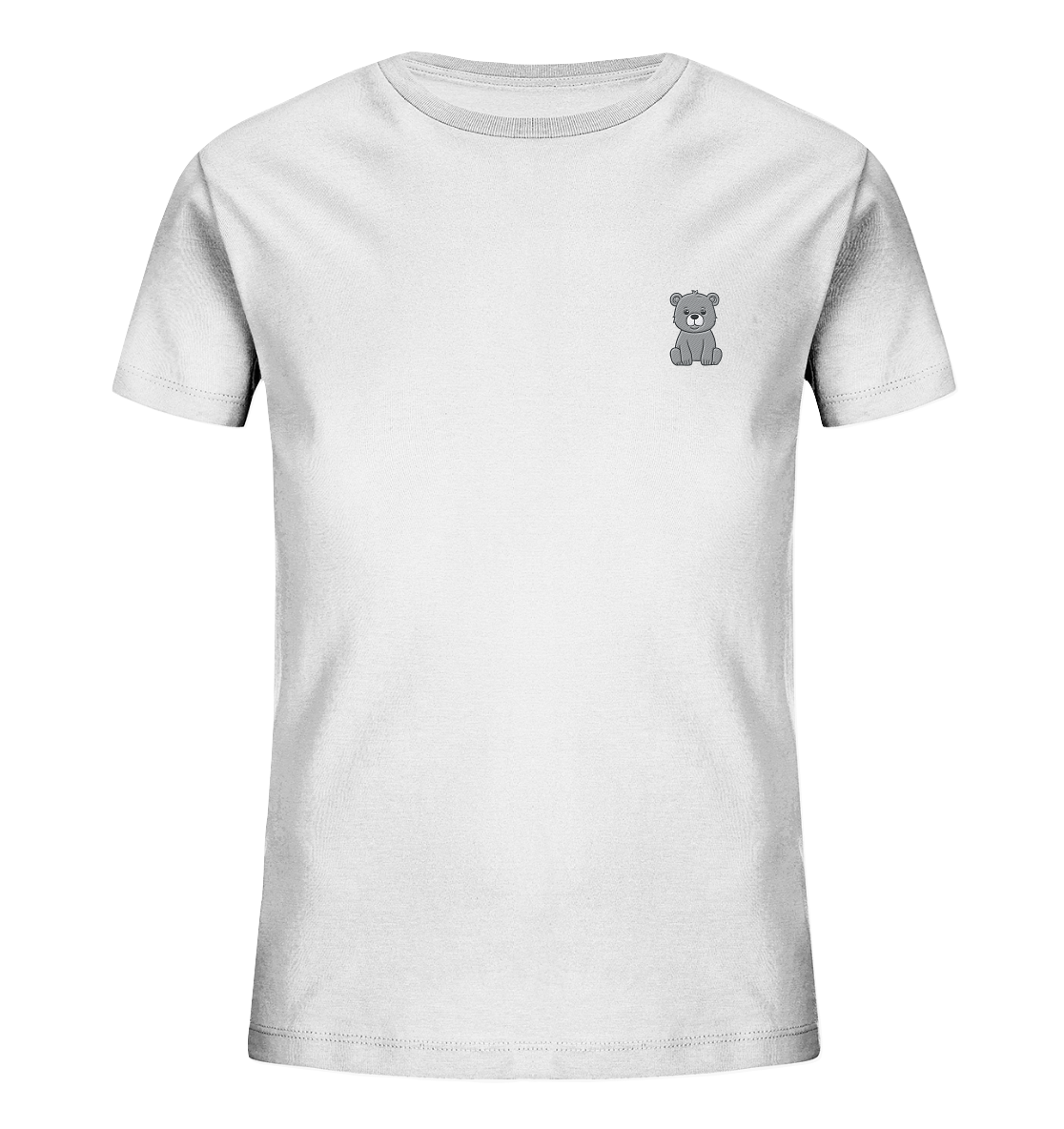 Nachhaltiges Kinder-T-Shirt mit gesticktem Bären – 100% Bio-Baumwolle