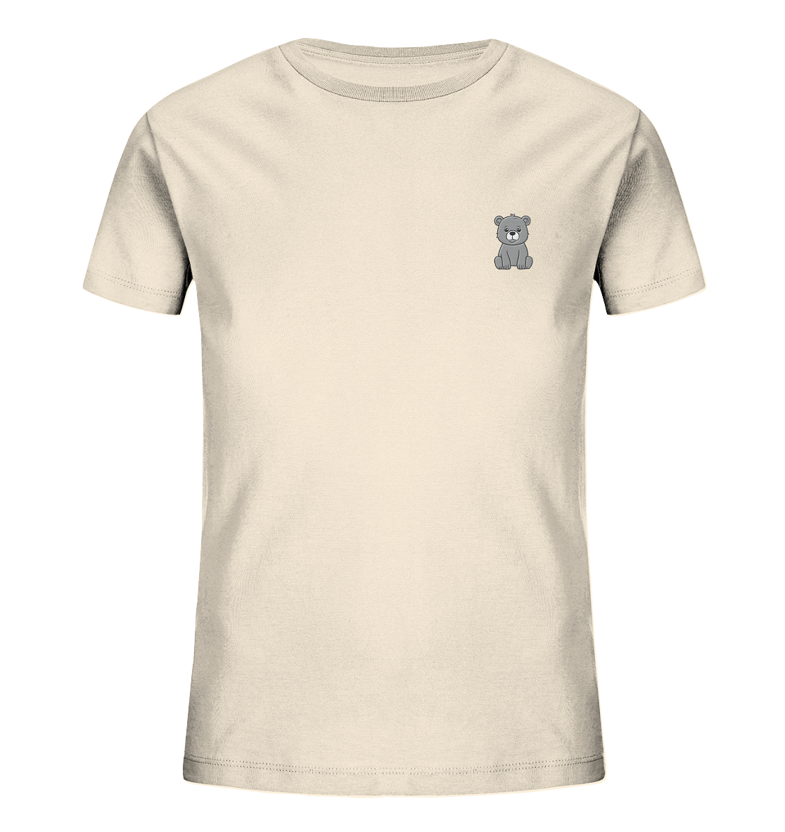 Nachhaltiges Kinder-T-Shirt mit gesticktem Bären – 100% Bio-Baumwolle