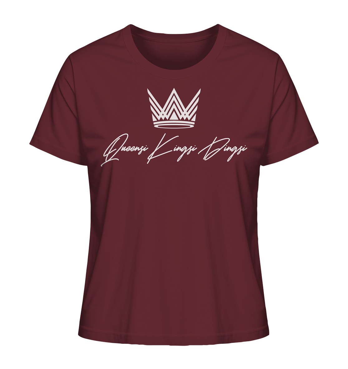 Bio Baumwolle T-Shirt mit Rundhals Logo Druck in Weiß