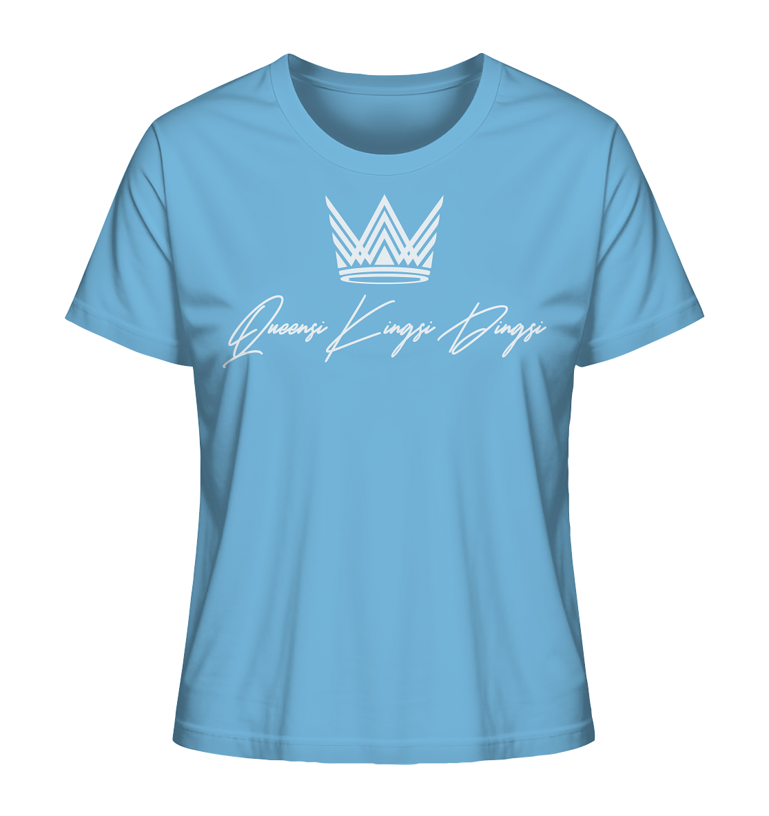 Bio Baumwolle T-Shirt mit Rundhals Logo Druck in Weiß