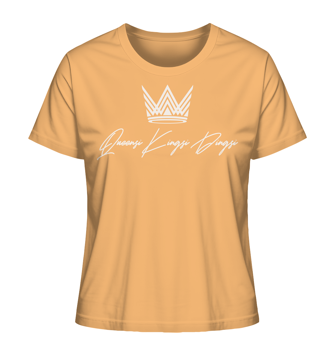 Bio Baumwolle T-Shirt mit Rundhals Logo Druck in Weiß