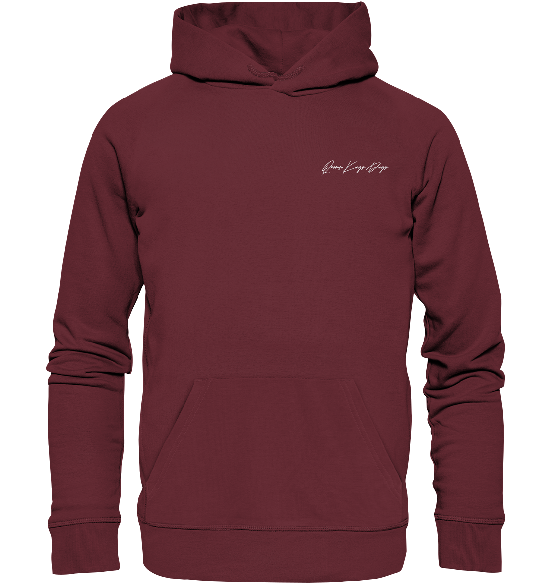 Schriftzug weiß auf dunkel - Organic Hoodie (Stick)