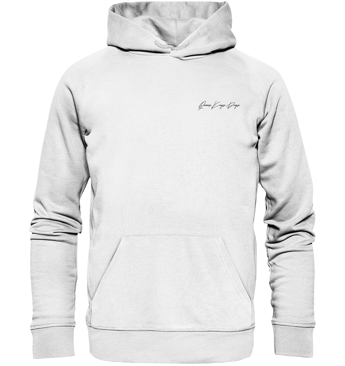Schriftzug schwarz auf Pastell  - Organic Hoodie (Stick)
