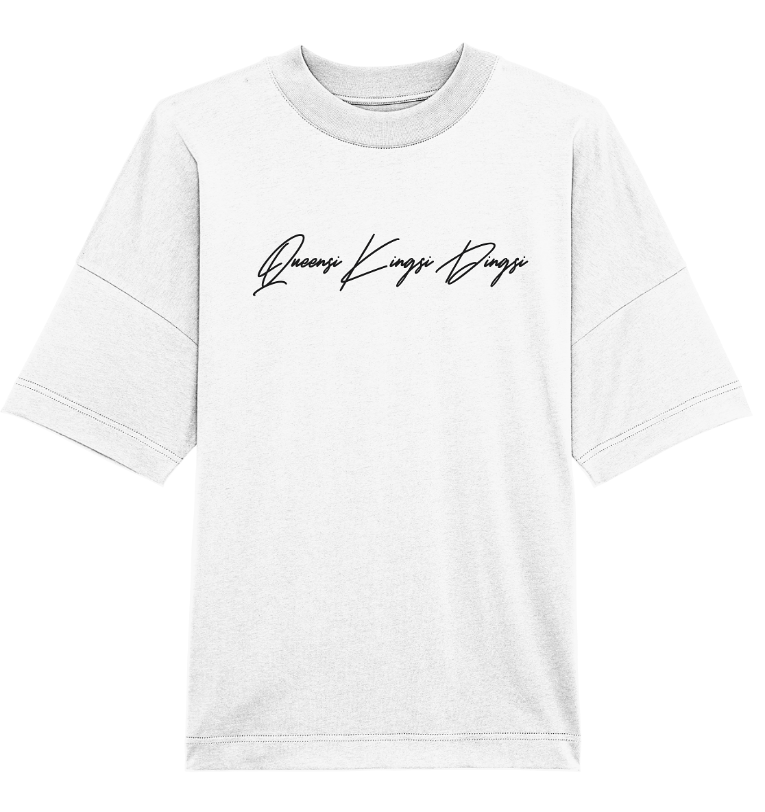Organic Oversize Shirt mit schwarzer Schrift als Druck