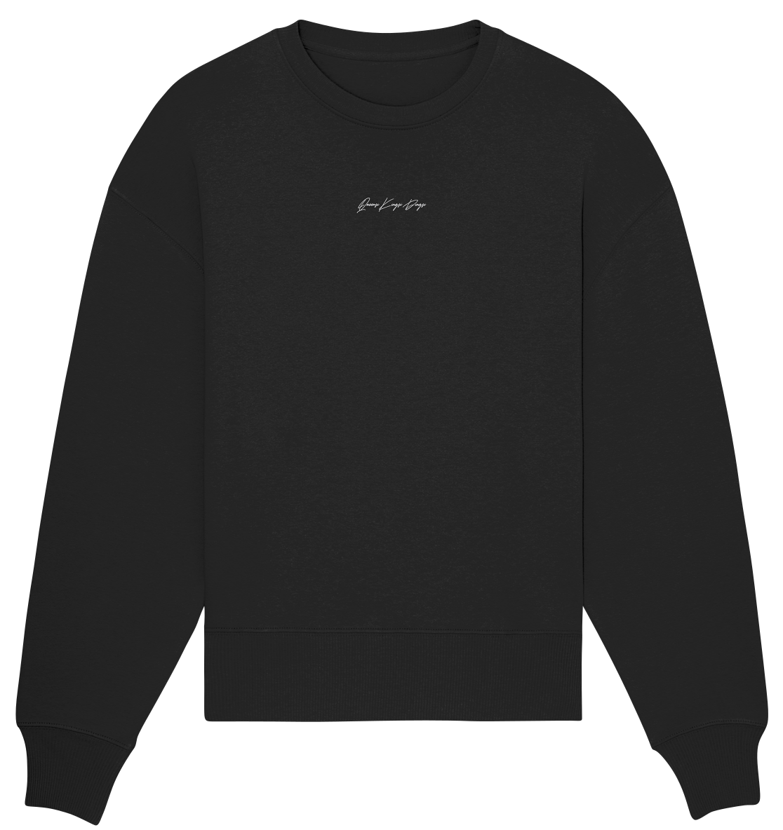 Schriftzug weiß auf dunkel - Organic Oversize Sweatshirt (Stick)