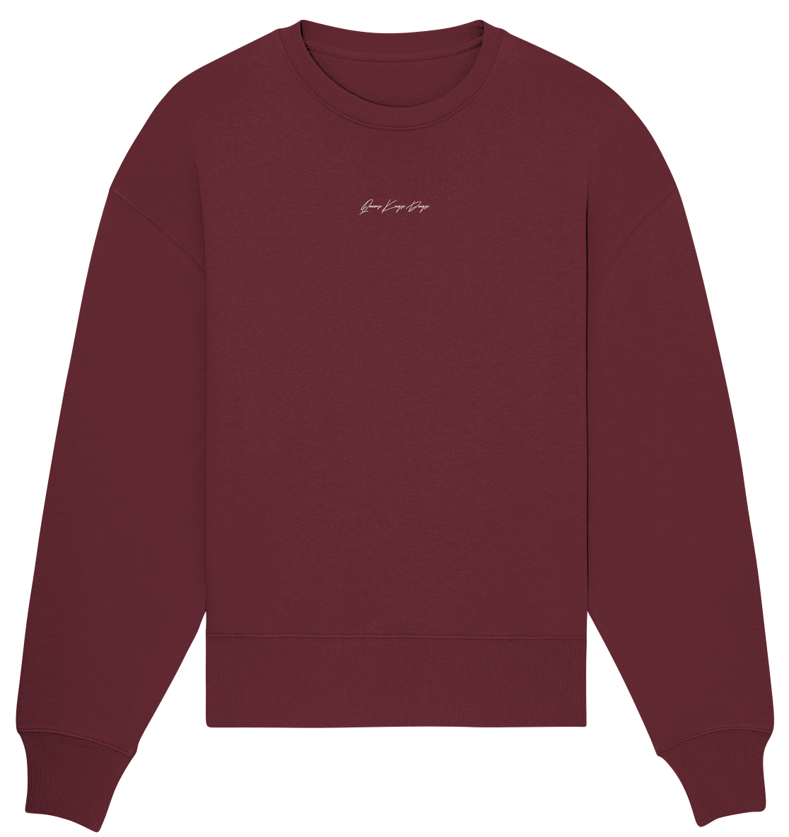 Schriftzug weiß auf dunkel - Organic Oversize Sweatshirt (Stick)