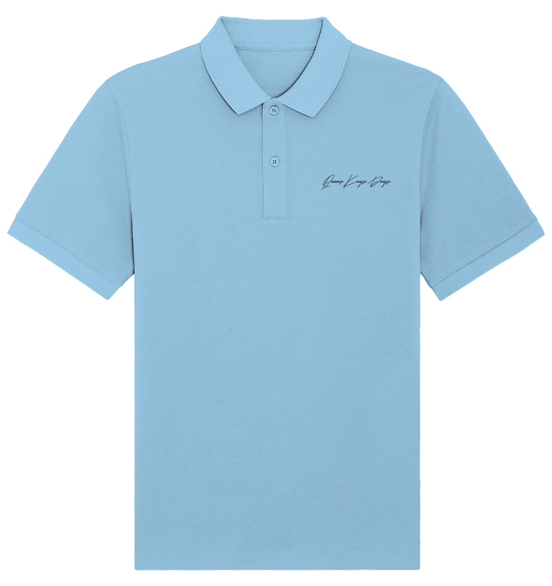 Schriftzug schwarz auf Pastell  - Organic Poloshirt (Stick)