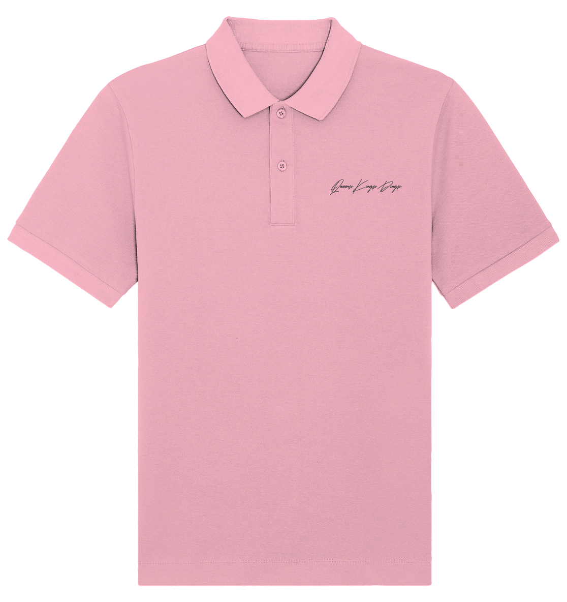 Schriftzug schwarz auf Pastell  - Organic Poloshirt (Stick)