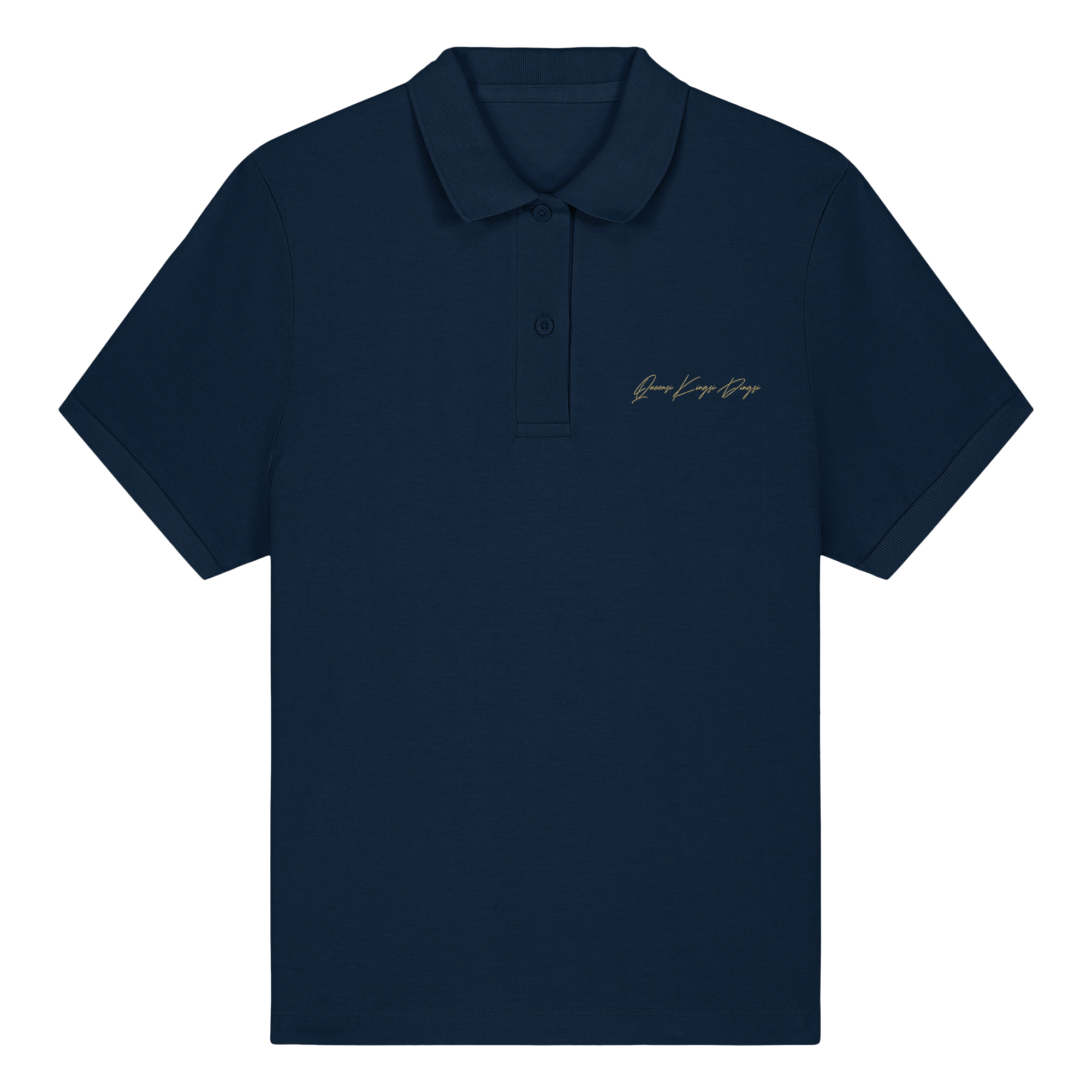 Schriftzug in Gold gestickt - Poloshirt für Ladies